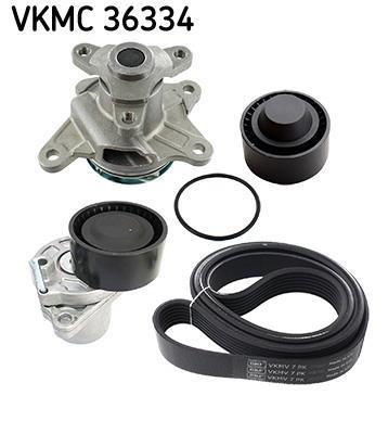 Bomba de agua + kit de correa poli V (Bomba de agua + kit correas de accesorios) SKF ref. VKMC 36334